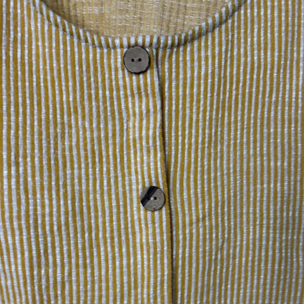 Yellow Striped‎ Button-Up Women's Top size Large - Picture 4 of 6